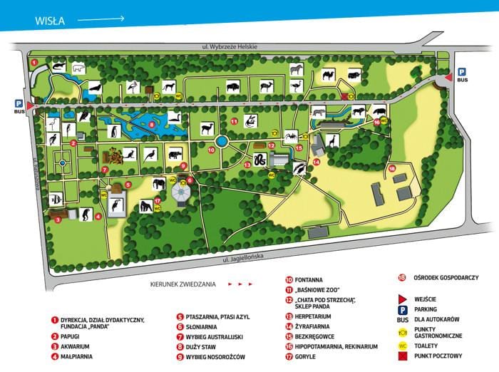 Karte Varšavas zoo 