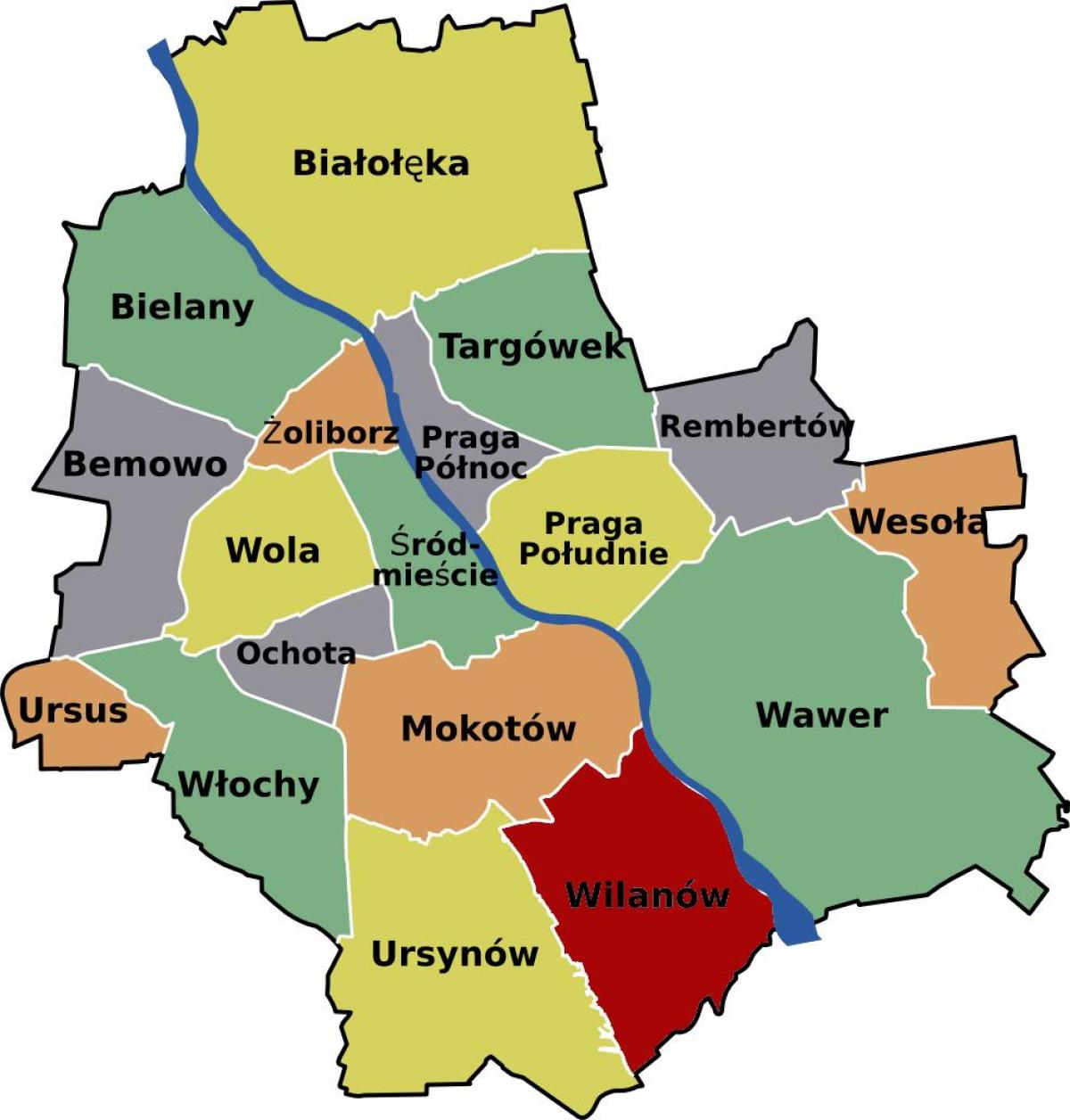 Karte Varšavas apkaimē 