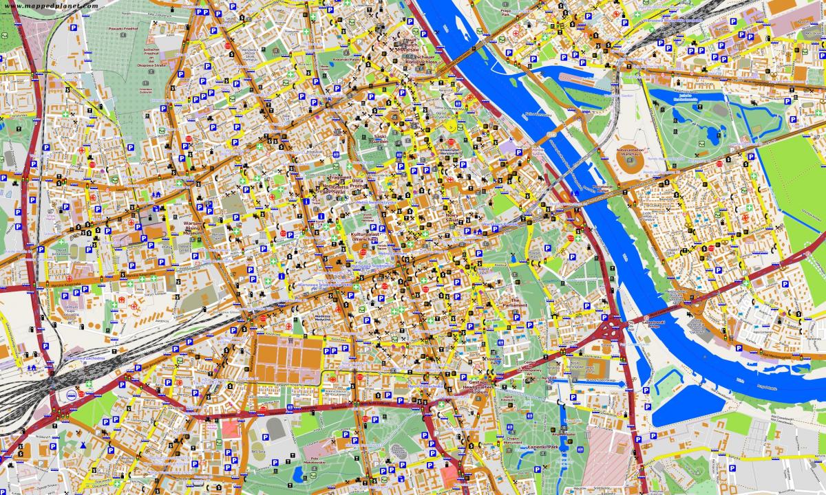 Karte Varšavas bezsaistē 
