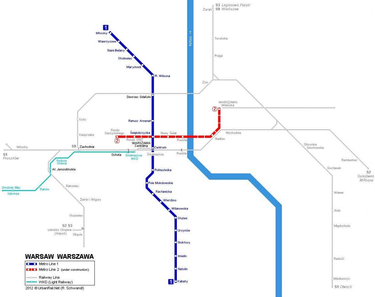 karte metro Varšavā