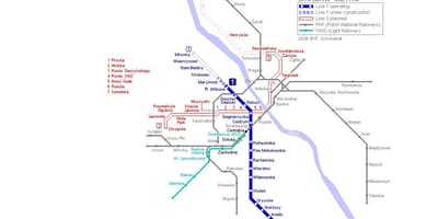 Varšavas metro karte