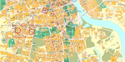 Ielu karte Varšavas pilsētas centrs